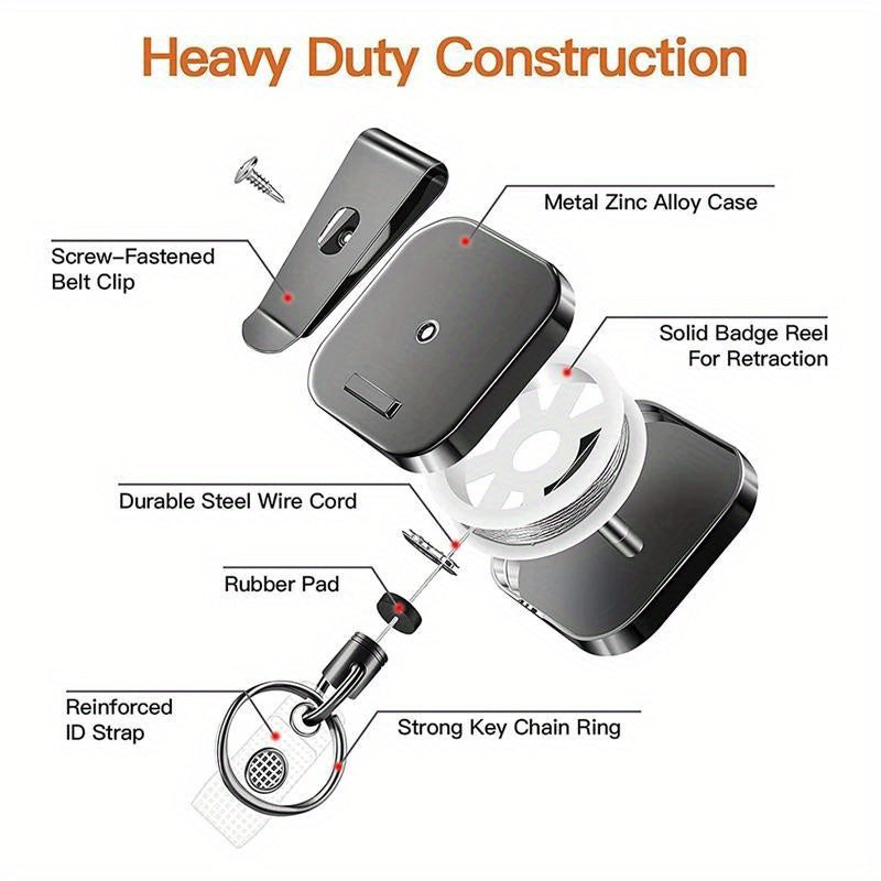 Heavy-Duty Retractable Badge Reel & Key Holder