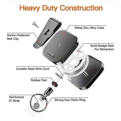 Heavy-Duty Retractable Badge Reel & Key Holder
