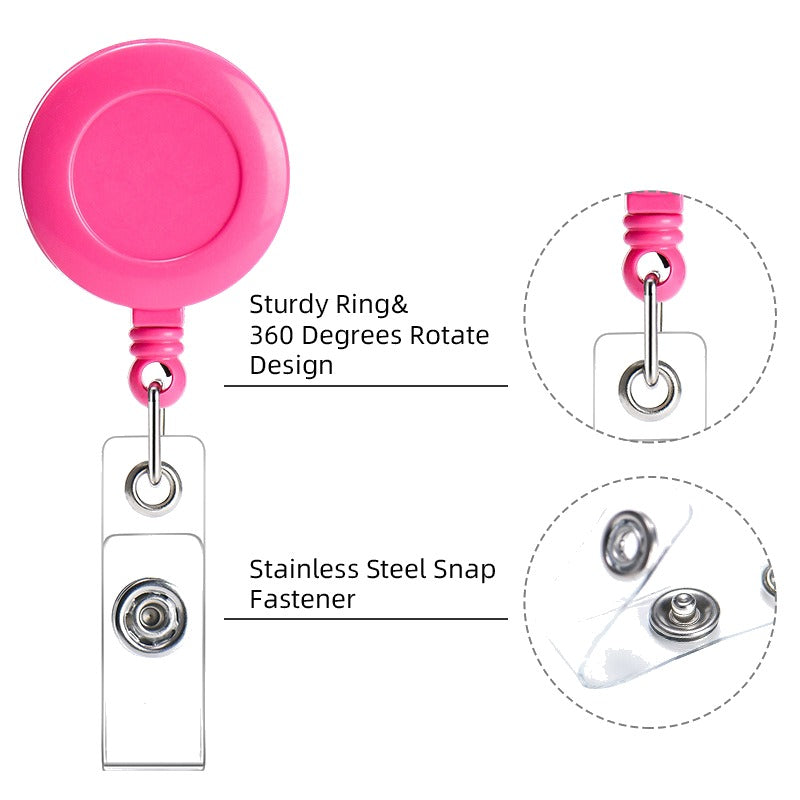 Classic Retractable Badge Reel — ID Holder with Snap Strap