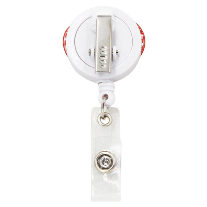 Bling Glitter Heart Retractable Badge Reel — Nurse ID Badge Holder with Alligator Clip