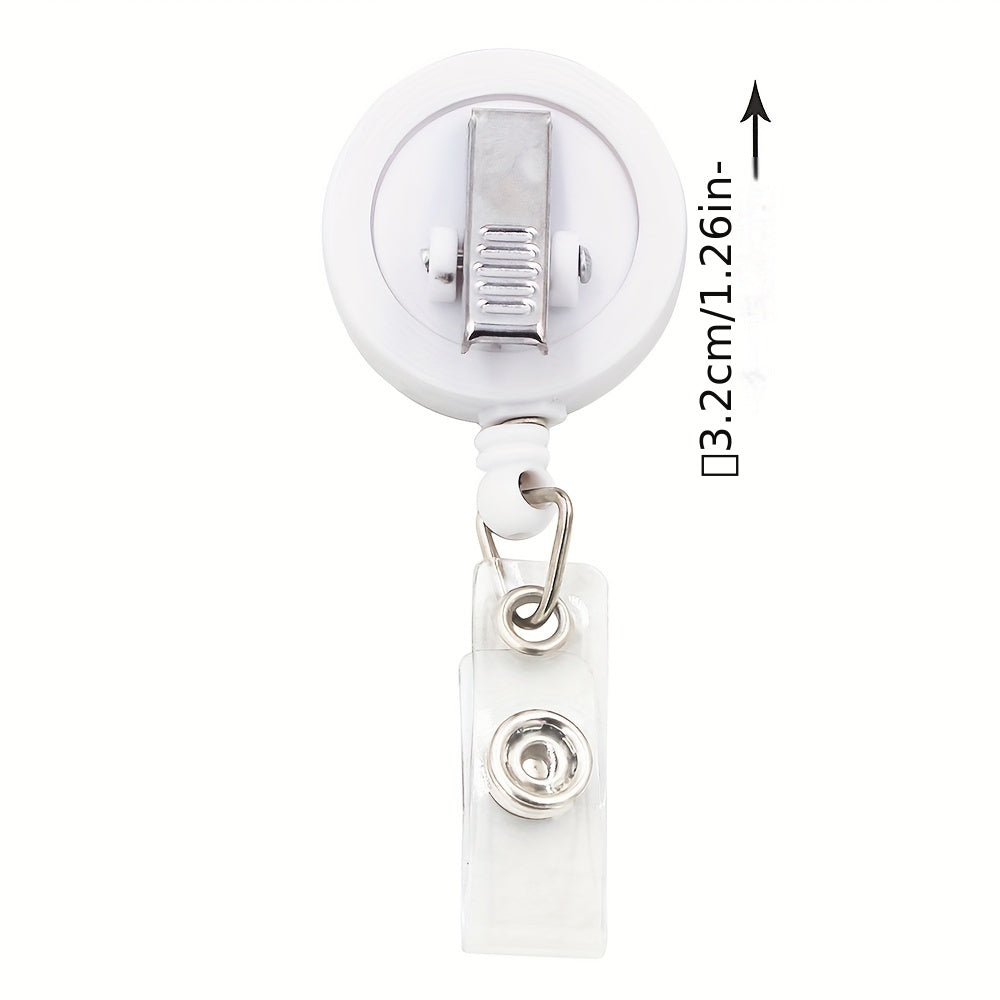Bling Glitter Heart Retractable Badge Reel — Nurse ID Badge Holder with Alligator Clip