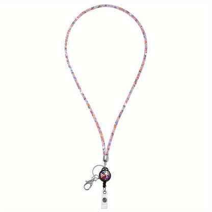 Bling Crystal ID Card Holder with Lanyard & Retractable Badge Reel